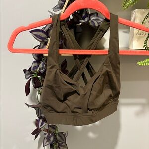 lululemon athletica Olive Cross-Back Sports Bra